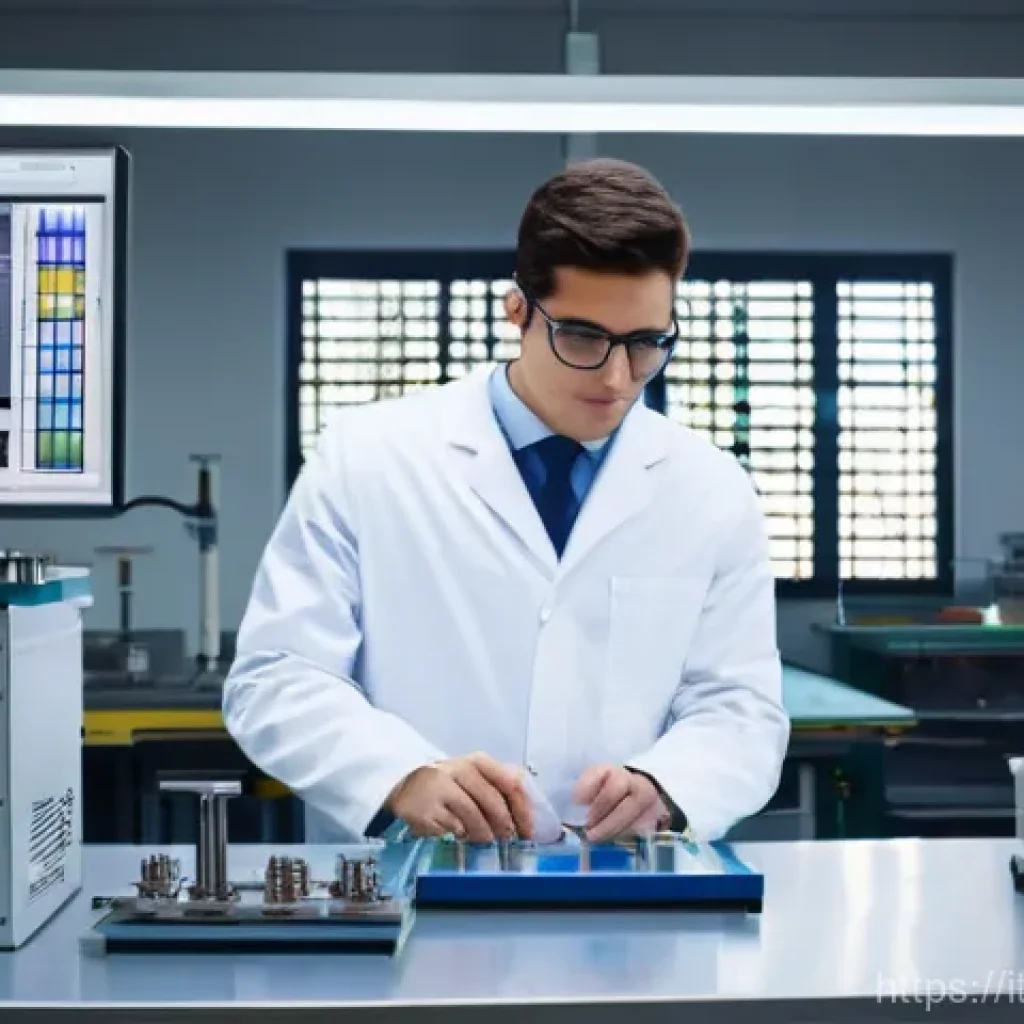 건설재료시험기사로서의 첫 직장 선택 - **Prompt 1: Precision in the Lab**
    "A bright, modern materials testing laboratory. A young, focu...
