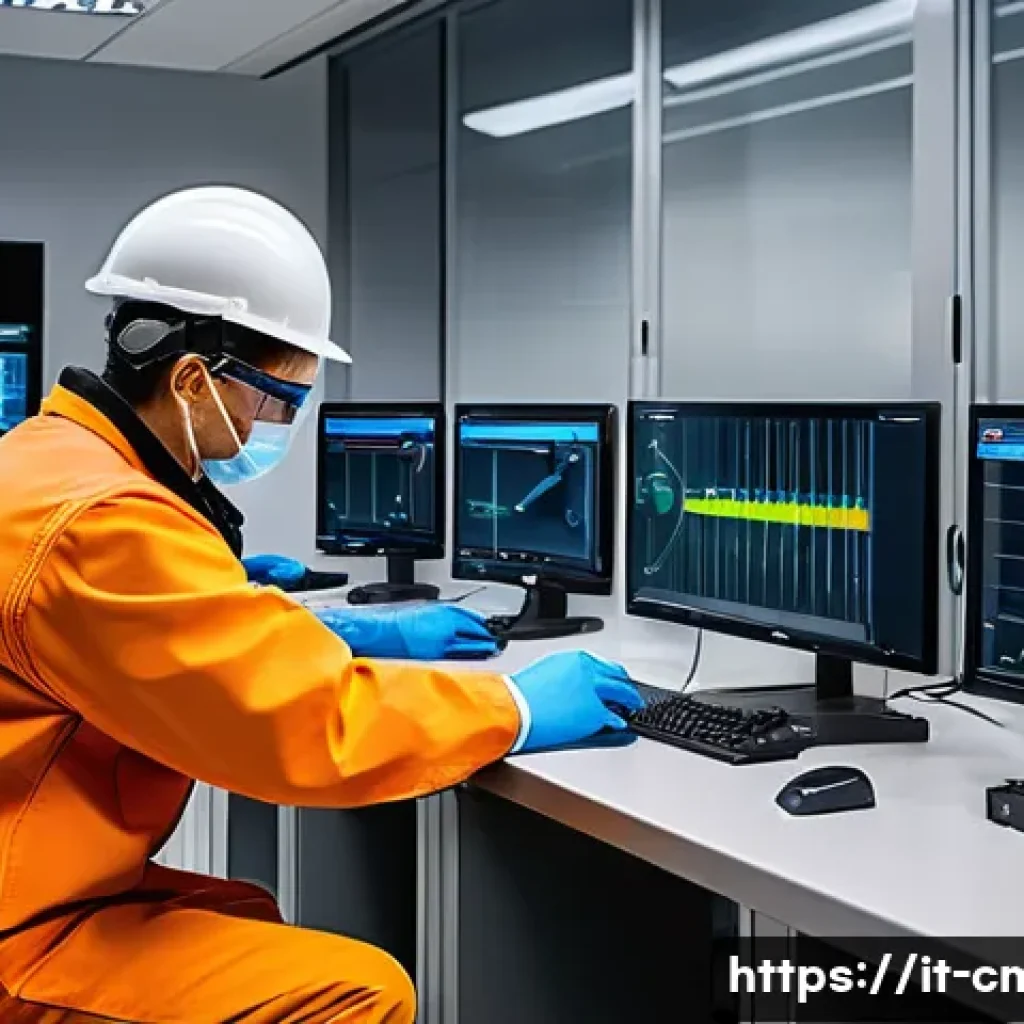 건설재료시험기사의 프로젝트 관리 경험 - A high-tech construction materials testing laboratory scene, featuring engineers in professional att...