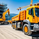 건설재료시험 실무에서의 설비 진단 기술 - A large Italian construction site featuring advanced predictive maintenance technology: construction...