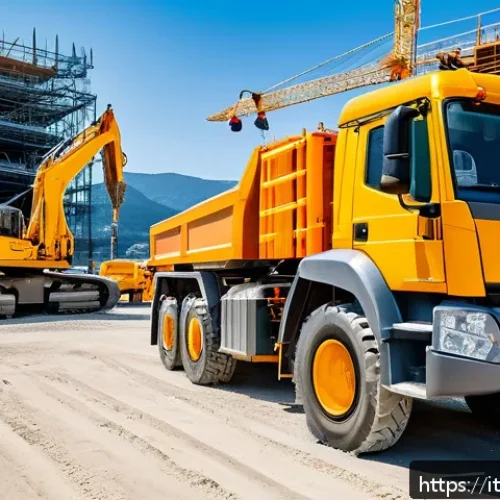 건설재료시험 실무에서의 설비 진단 기술 - A large Italian construction site featuring advanced predictive maintenance technology: construction...